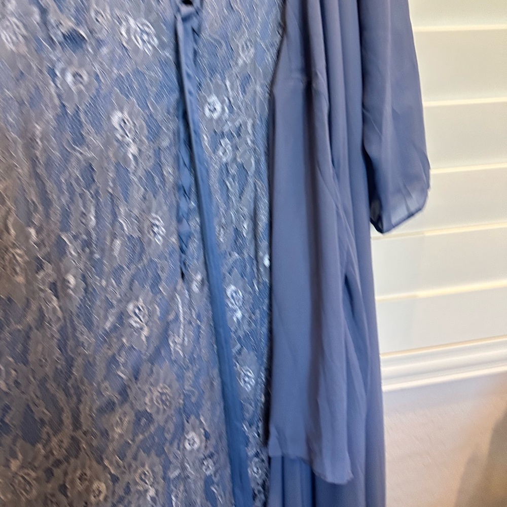 NWT Chic Blue Lace Maxi Dress with Overlay NWT - Picture 7 of 13